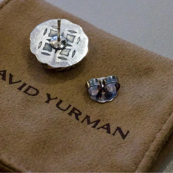 David Yurman Silver Sculptural Earrings